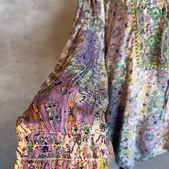 Anthropologie Odetta Shimmer Embroidered Top Shirt Blouse M - Picture 9 of 12